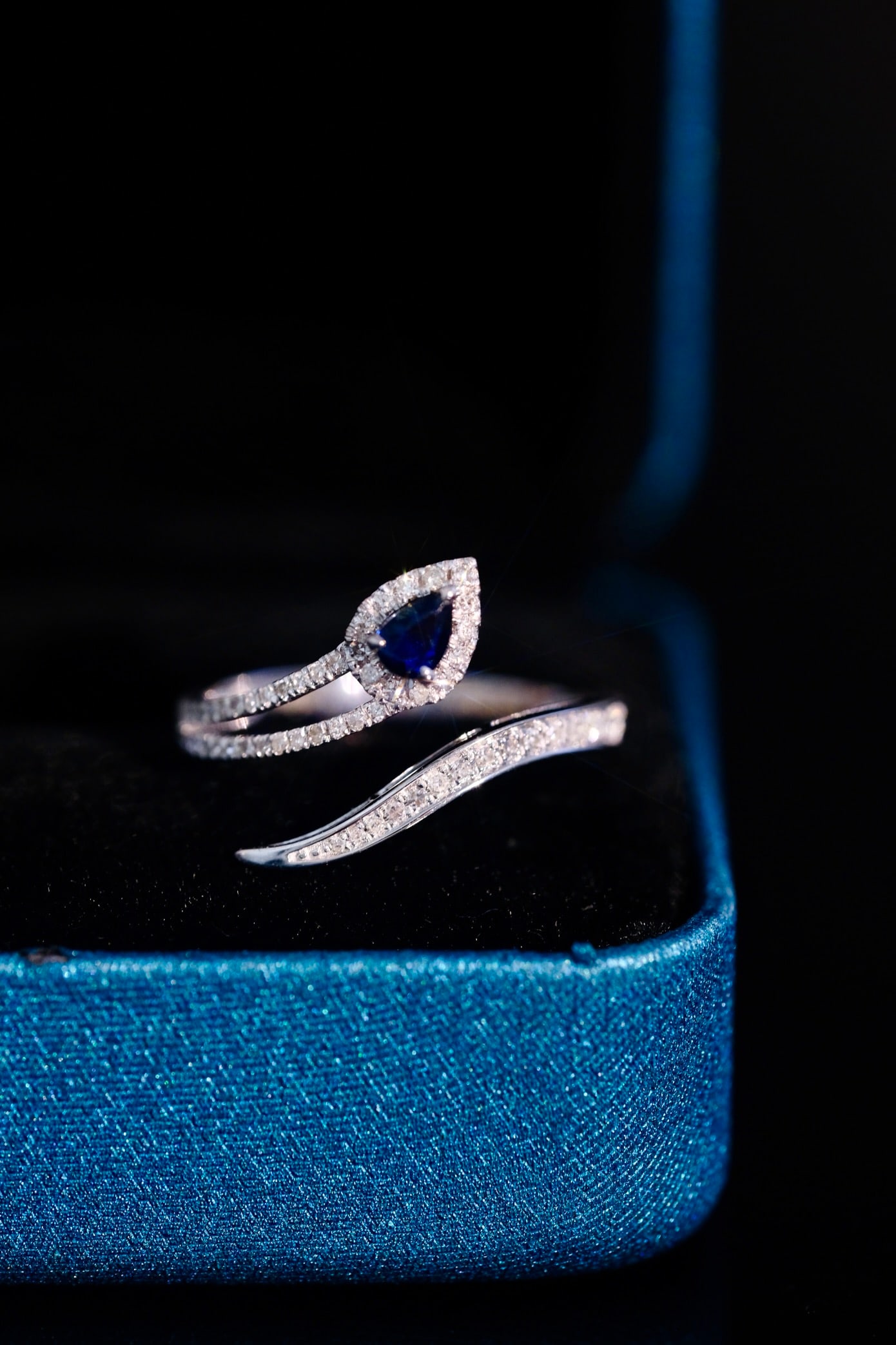 18K Natural Sapphire Snake Ring - 3