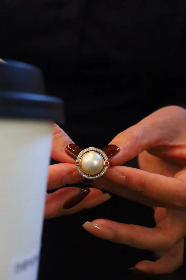 Natural Mabe Pearl Ring - 3