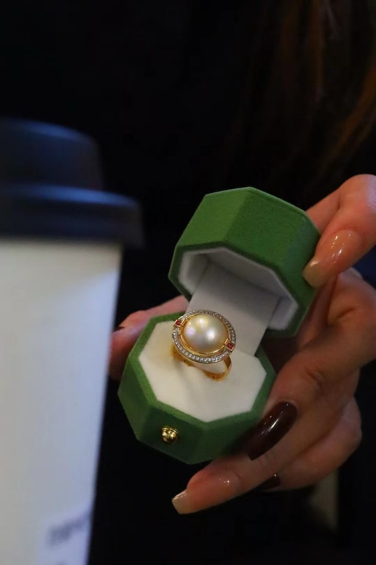 Natural Mabe Pearl Ring - 4