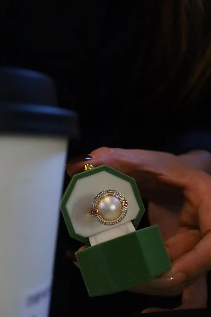 Natural Mabe Pearl Ring - 5