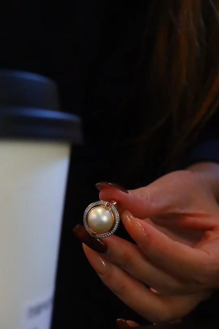 Natural Mabe Pearl Ring - 7