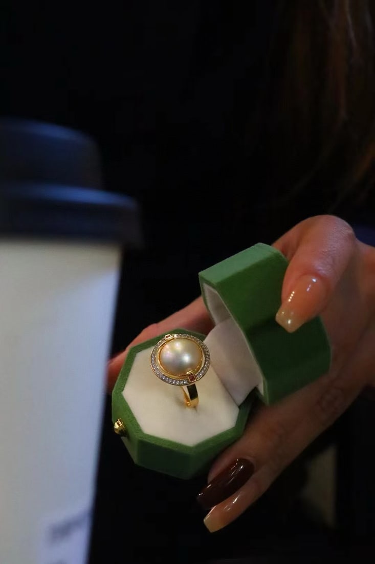 Natural Mabe Pearl Ring - 8
