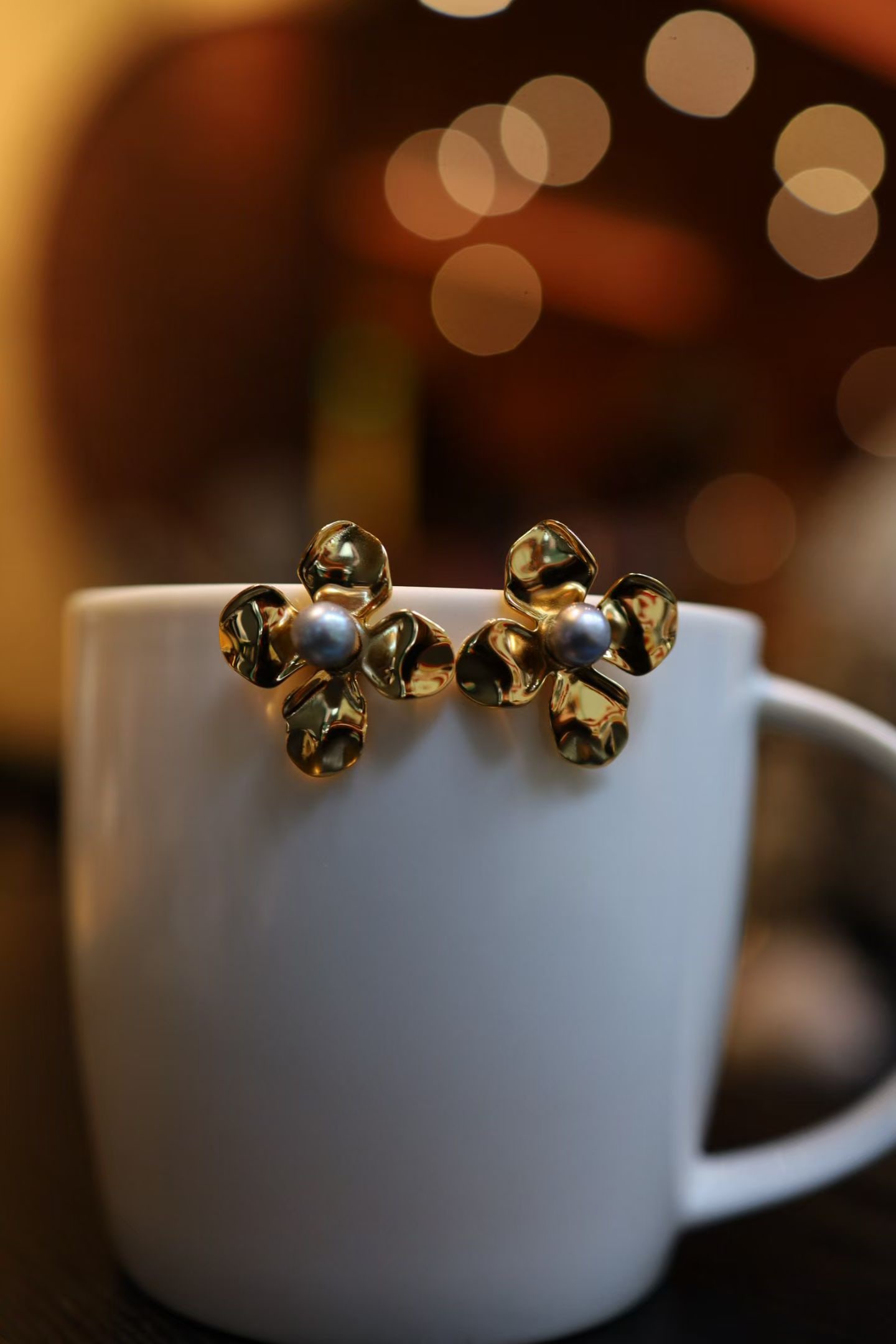 s925 Silver Natural Sea Water Pearl Earrings - 6