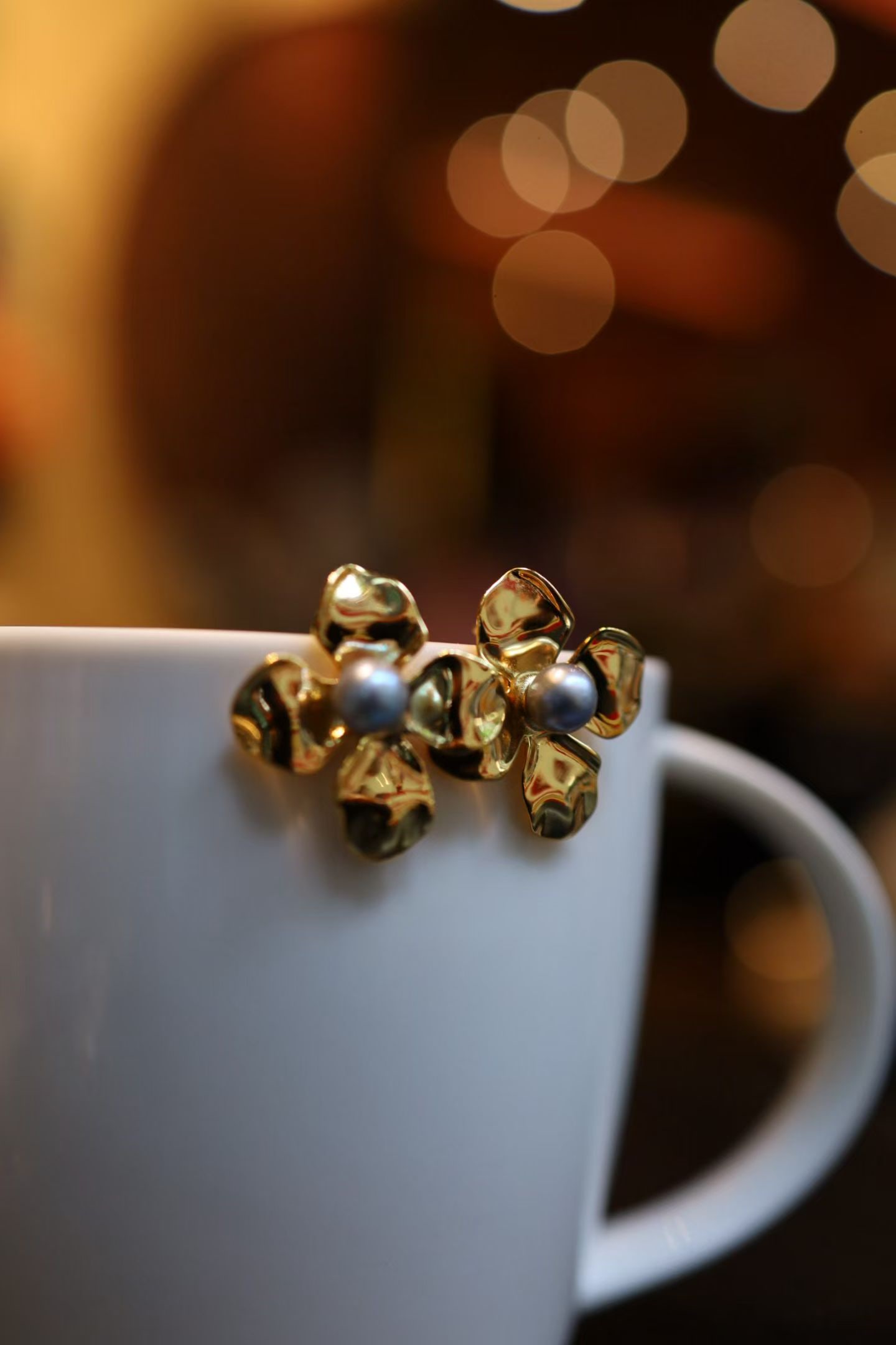 s925 Silver Natural Sea Water Pearl Earrings - 7