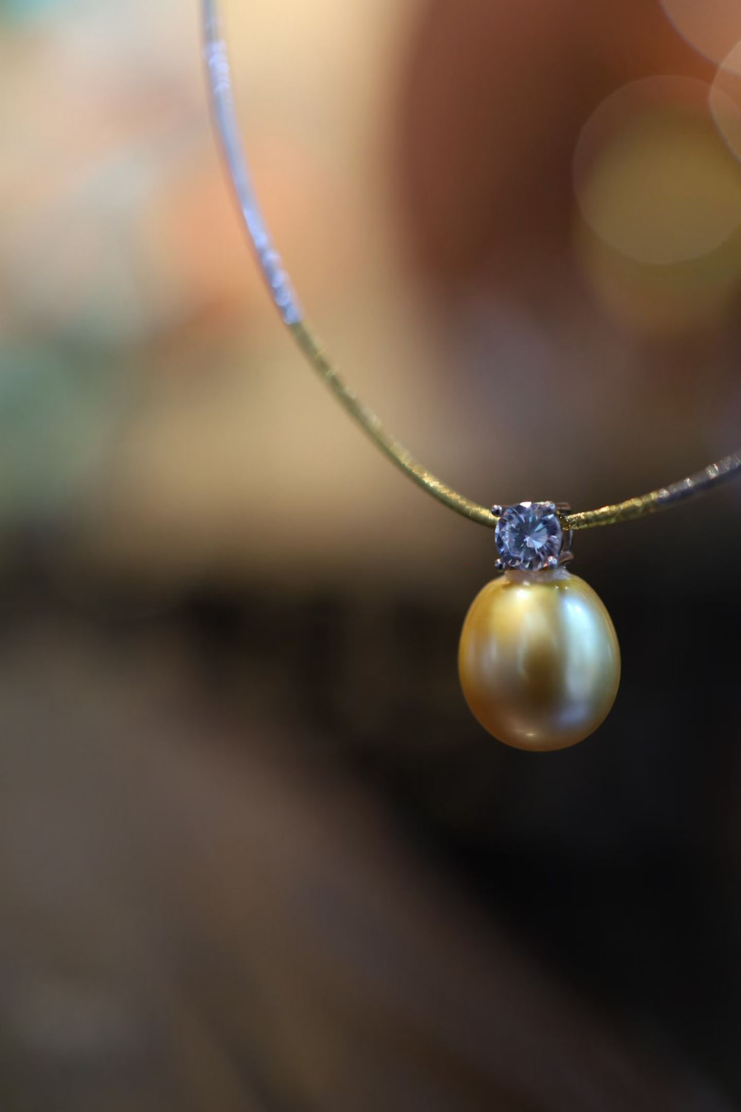 Natural South Sea Golden Pearl Necklace - 2