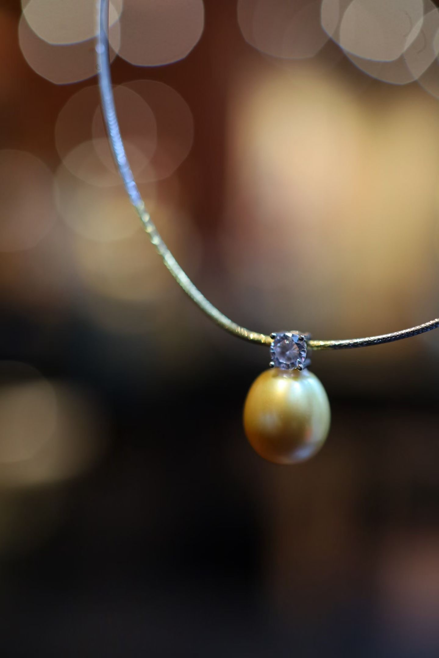 Natural South Sea Golden Pearl Necklace - 3