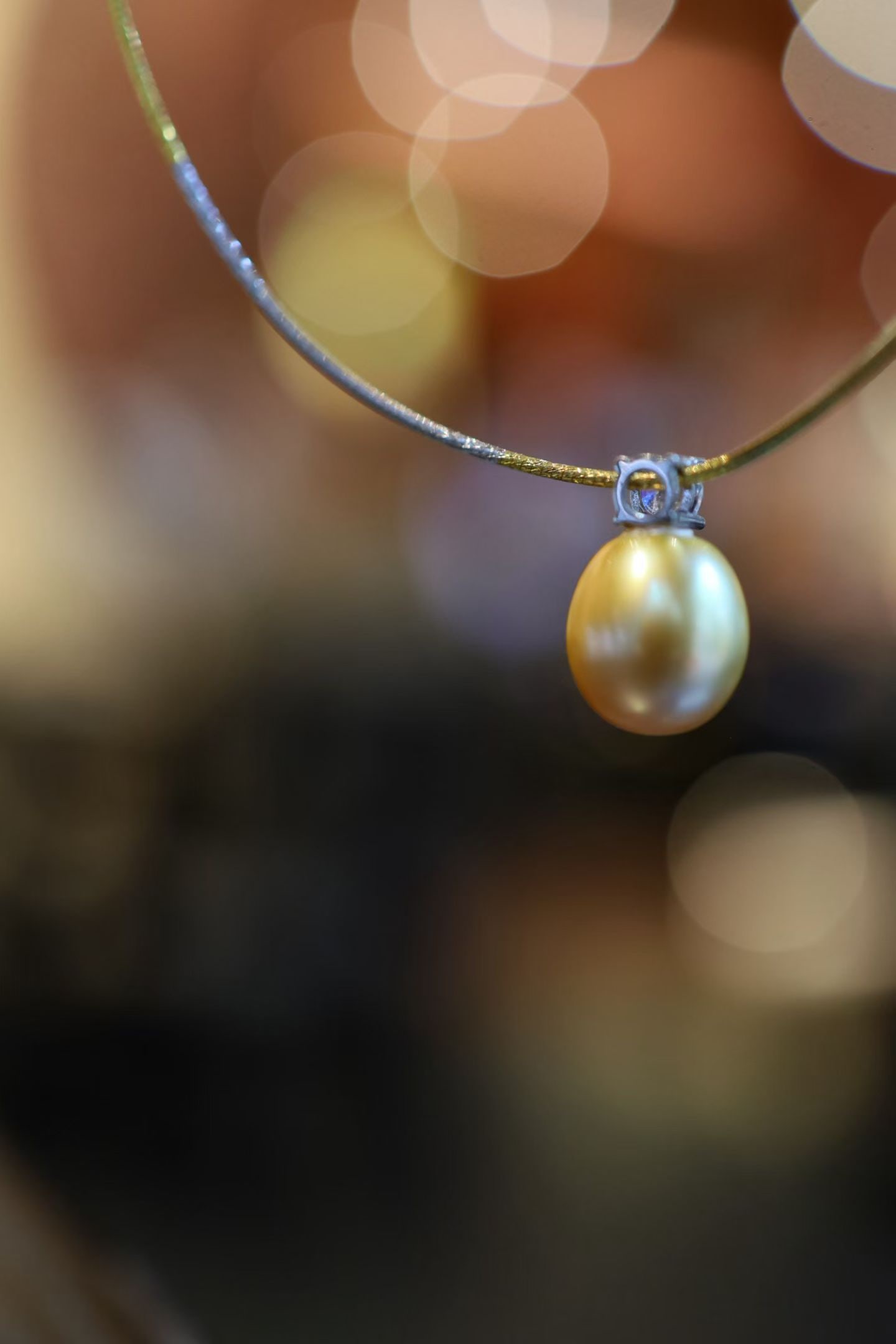 Natural South Sea Golden Pearl Necklace - 4