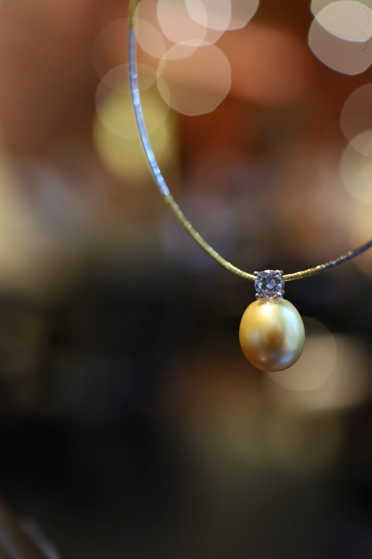 Natural South Sea Golden Pearl Necklace - 5