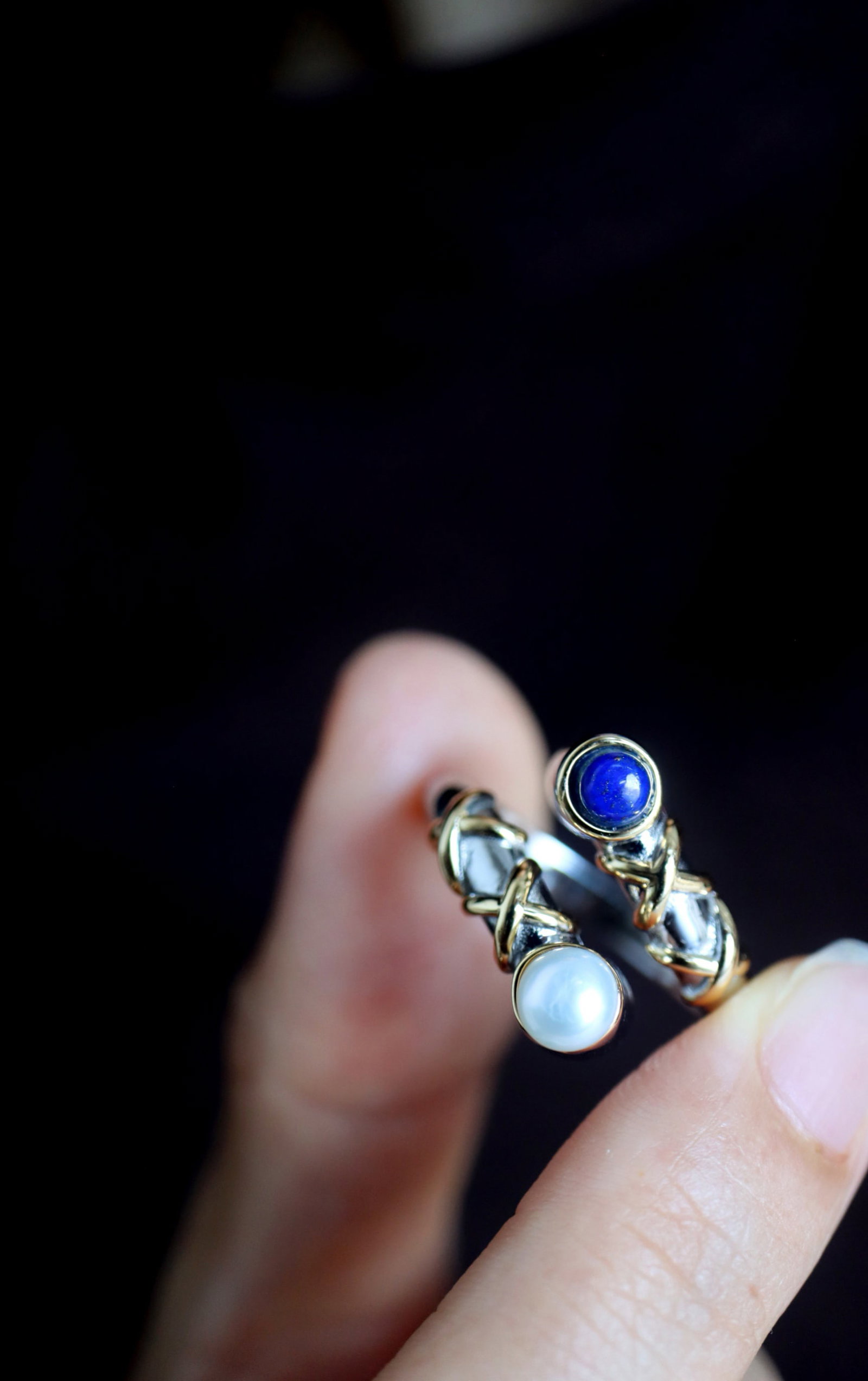 Lapis Lazuli Pearl Ring - 3