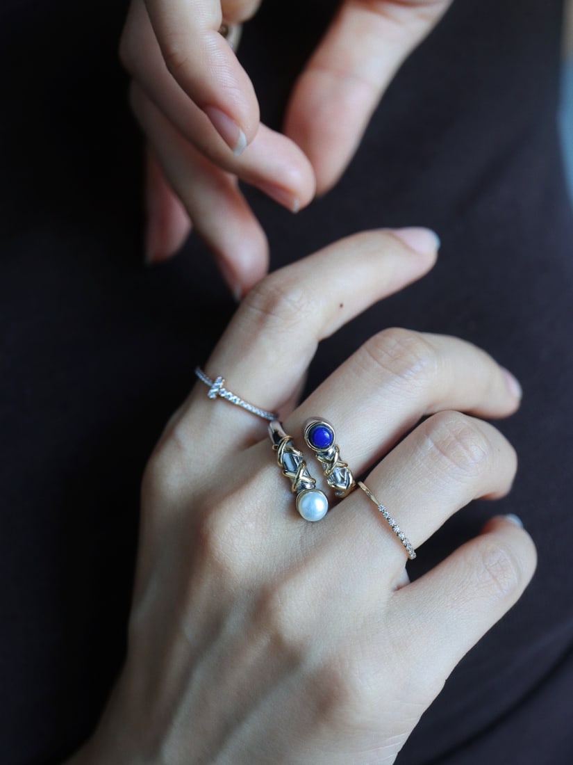 Lapis Lazuli Pearl Ring - 6