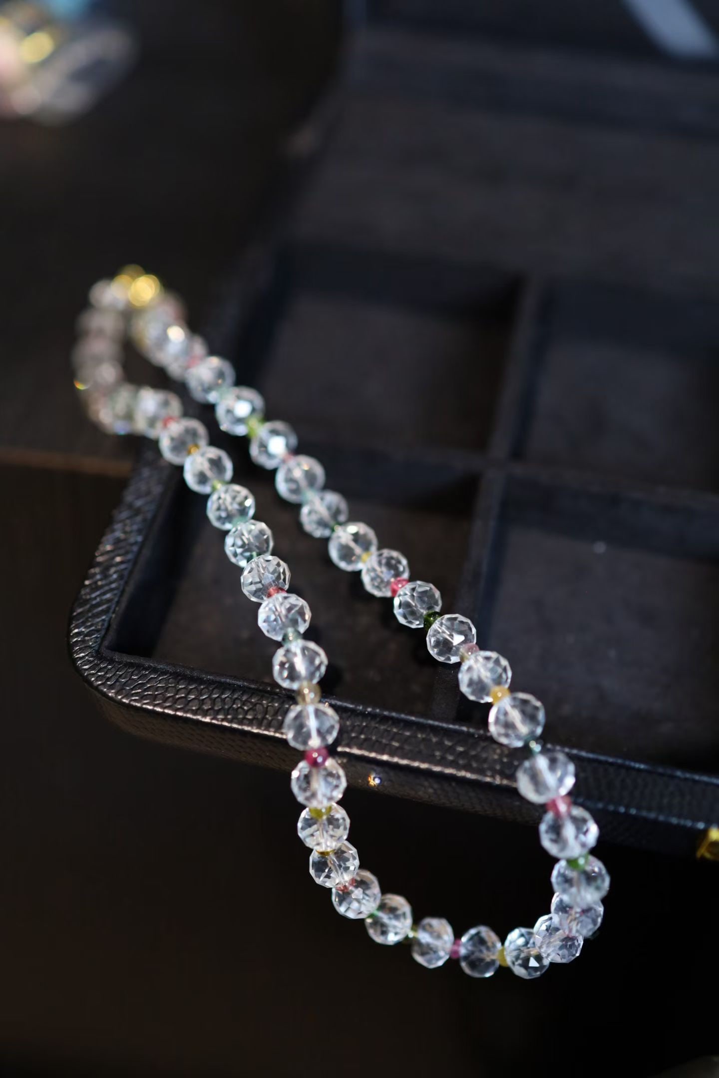 Sterling Silver Natural White Crystal Bracelet - 7