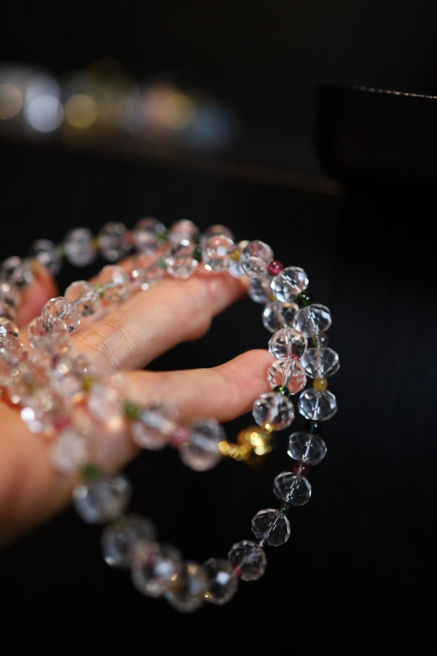 Sterling Silver Natural White Crystal Bracelet - 8