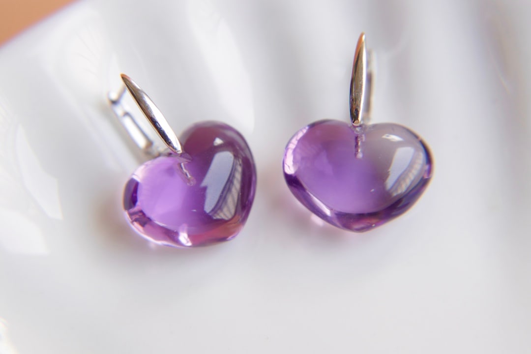 18K Gold Natural Amethyst Earrings (1 of 8)