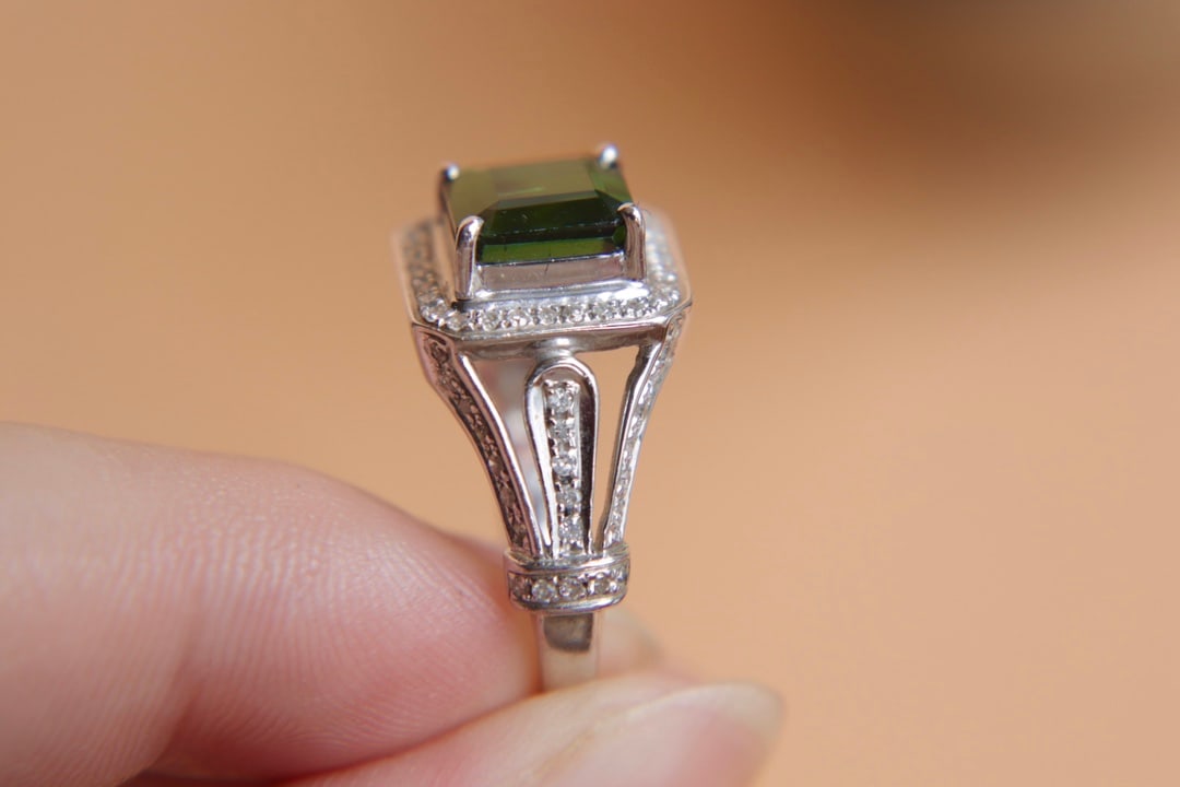 18K Gold Natural Tourmaline Ring - 6