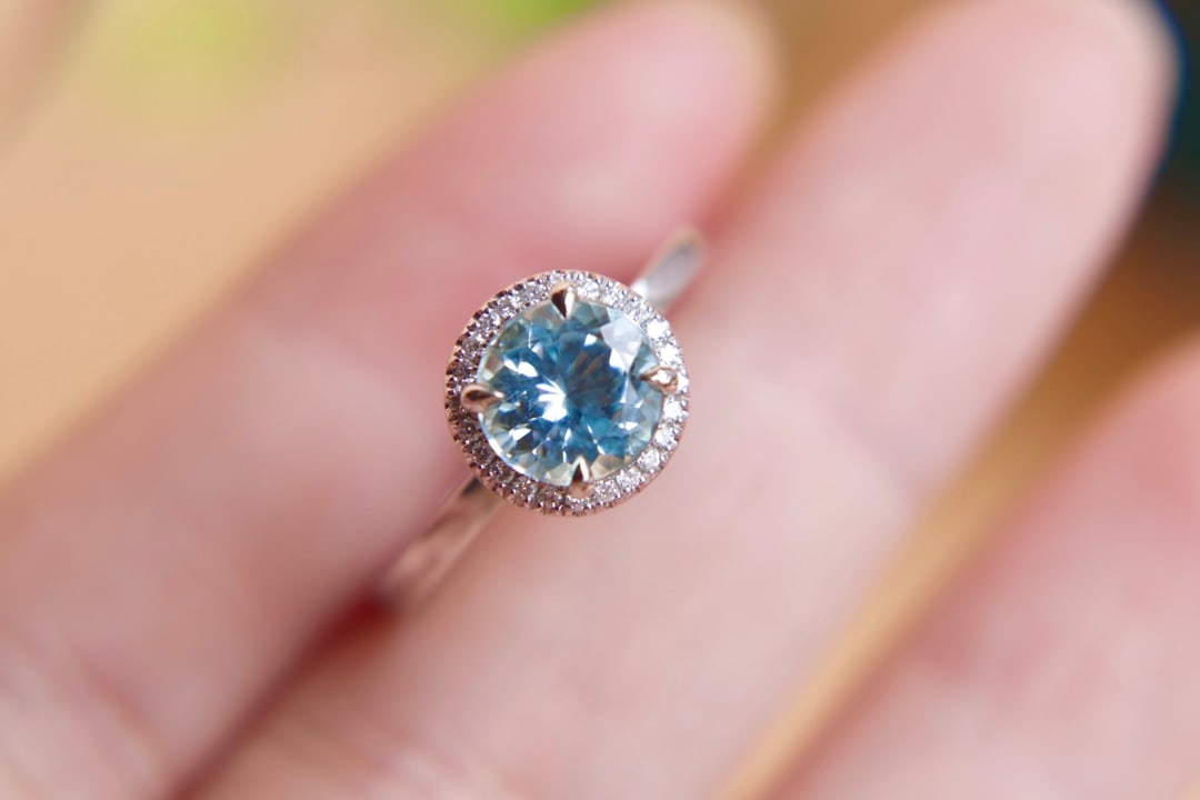 18K Gold Natural Aquamarine Ring - 5