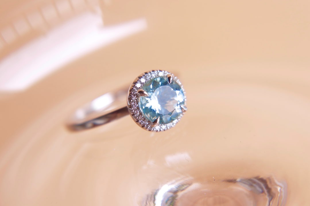 18K Gold Natural Aquamarine Ring - 8