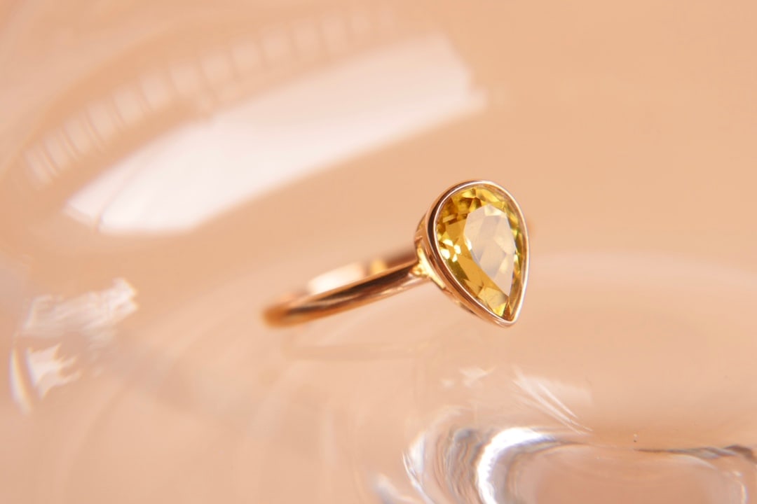 18K Gold Natural Yellow Aquamarine Ring - 2