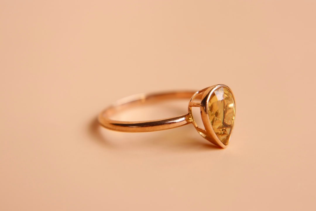18K Gold Natural Yellow Aquamarine Ring - 3