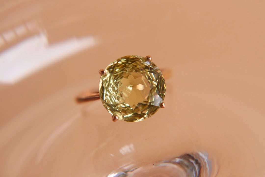 18K Gold Natural Lemon Quartz Ring - 2