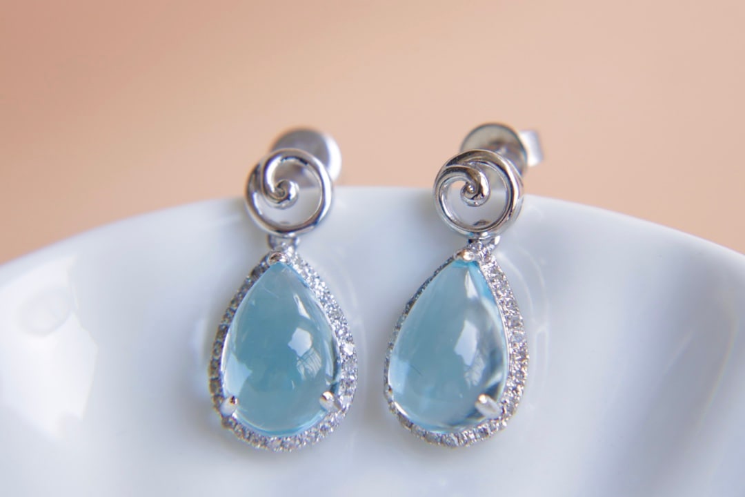 18K Gold Natural Topaz Earrings (1 of 9)