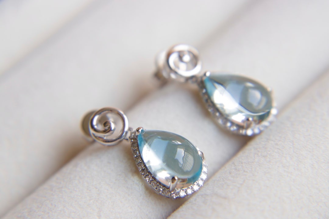 18K Gold Natural Topaz Earrings - 3