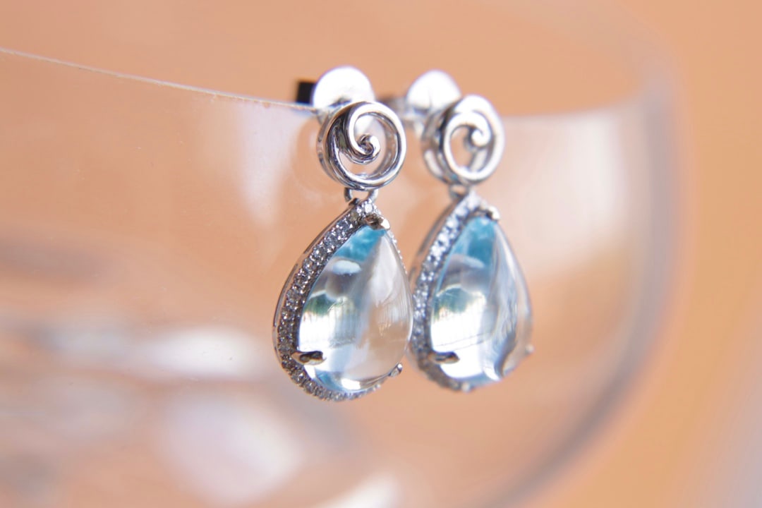 18K Gold Natural Topaz Earrings - 4