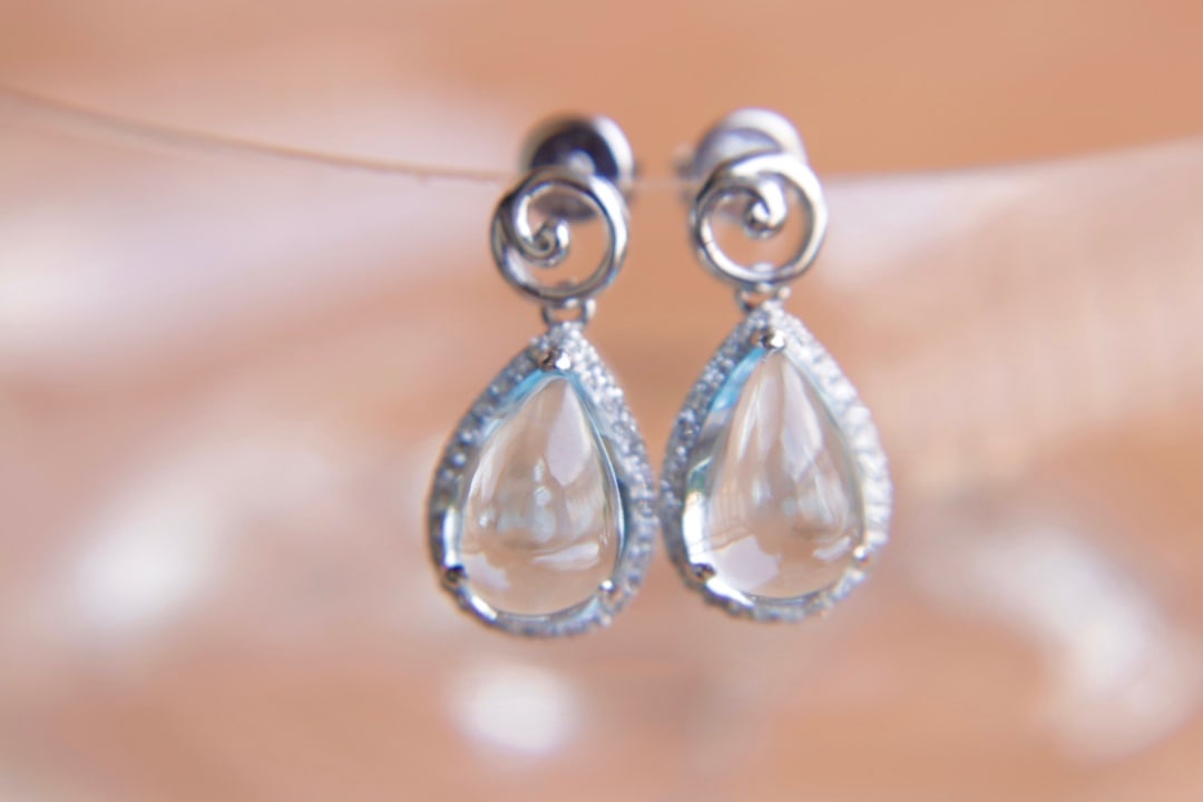 18K Gold Natural Topaz Earrings - 5