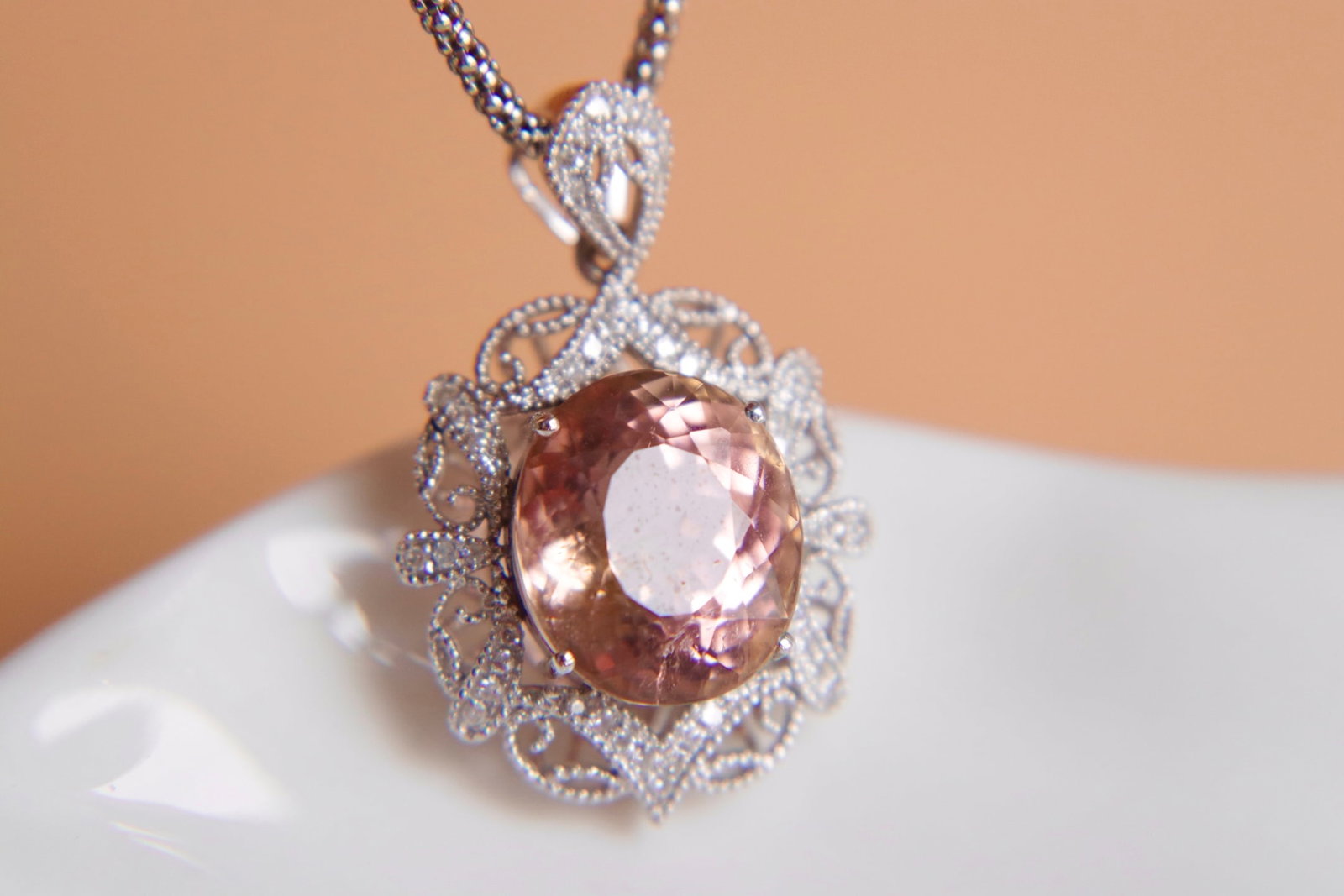 18K Gold Natural Yellow Tourmaline Pendant - 2
