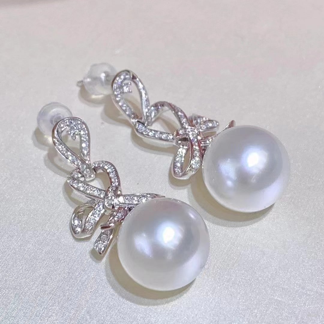 S925 Silver Slightly Flawed Pearl Earrings - 5