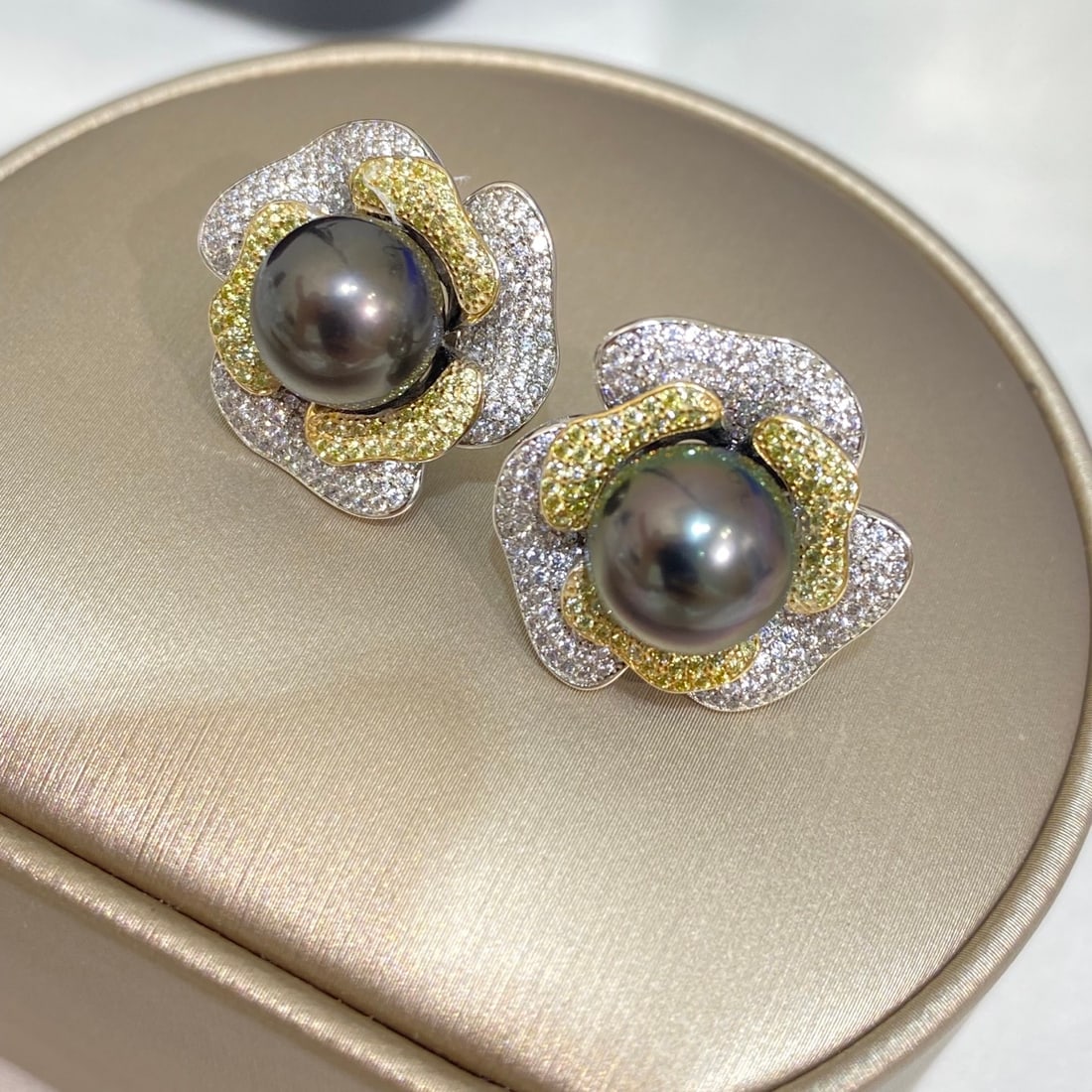 925 Silver Natural Black Pearl Earrings - 2