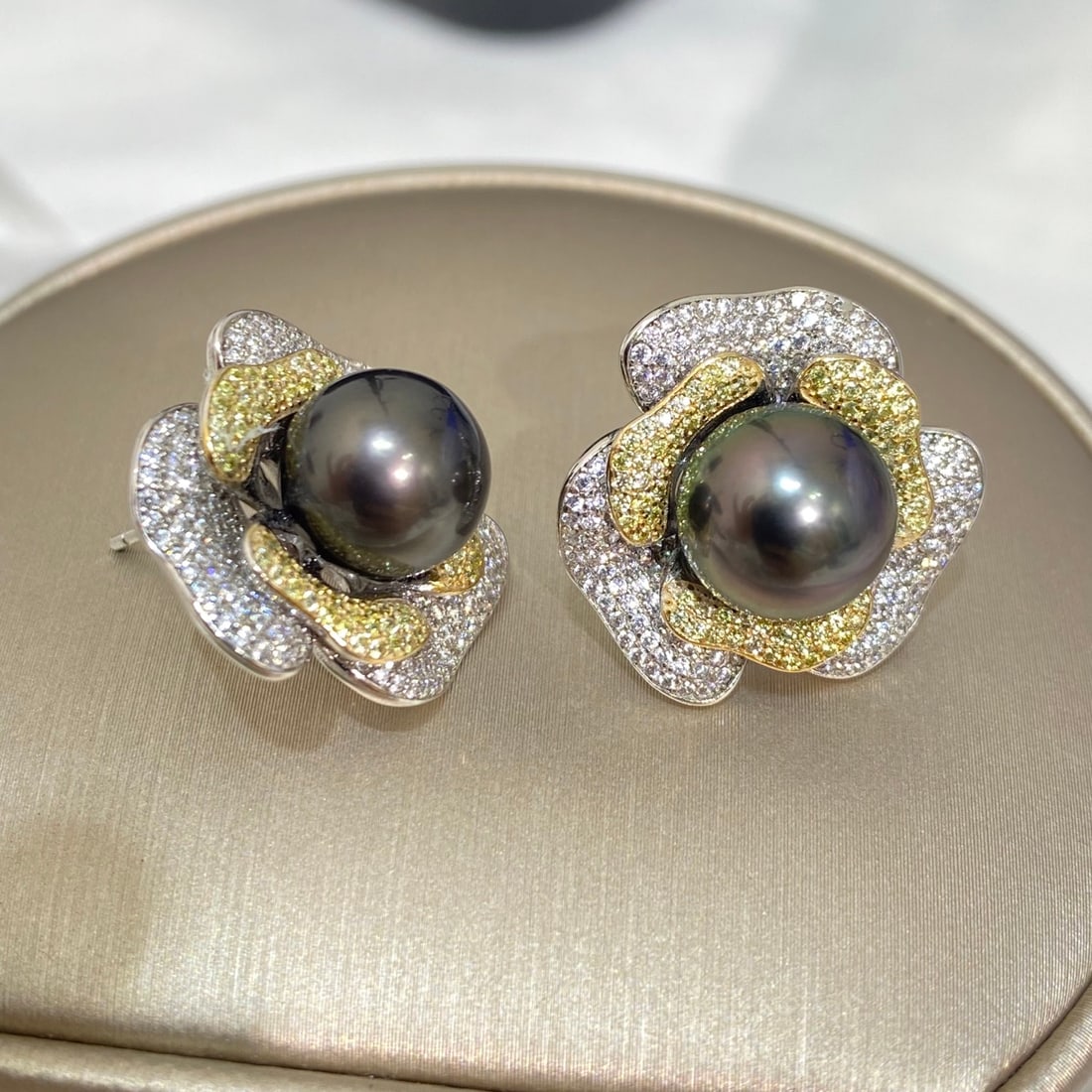 925 Silver Natural Black Pearl Earrings - 4