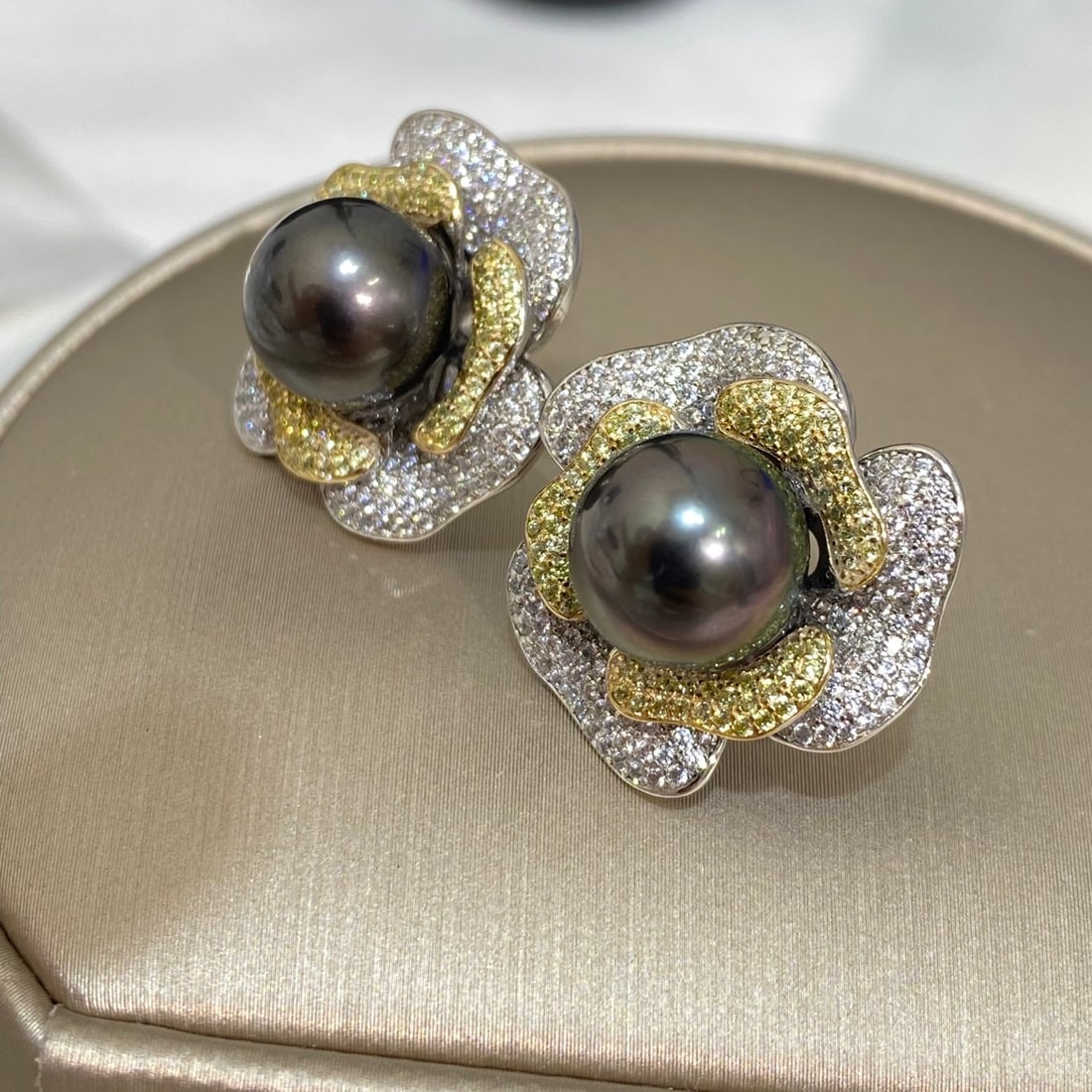 925 Silver Natural Black Pearl Earrings - 5