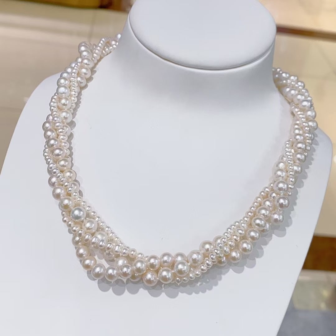S925 Silver Slightly Flawed Freshwater Pearl Necklace - 2