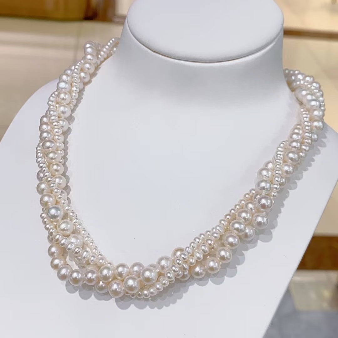 S925 Silver Slightly Flawed Freshwater Pearl Necklace - 4
