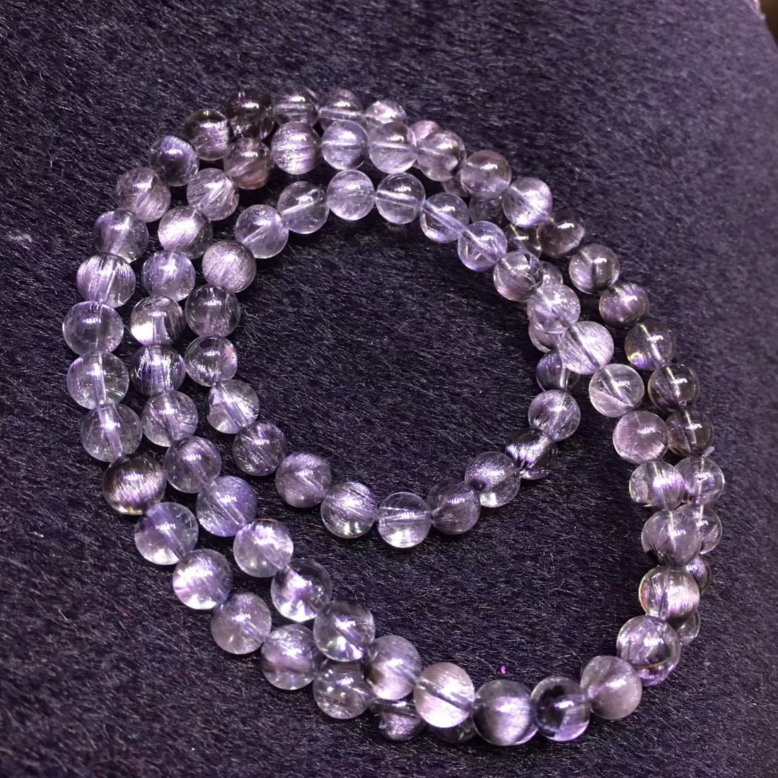 Black Silver Titanium Natural Bead Bracelet - 9