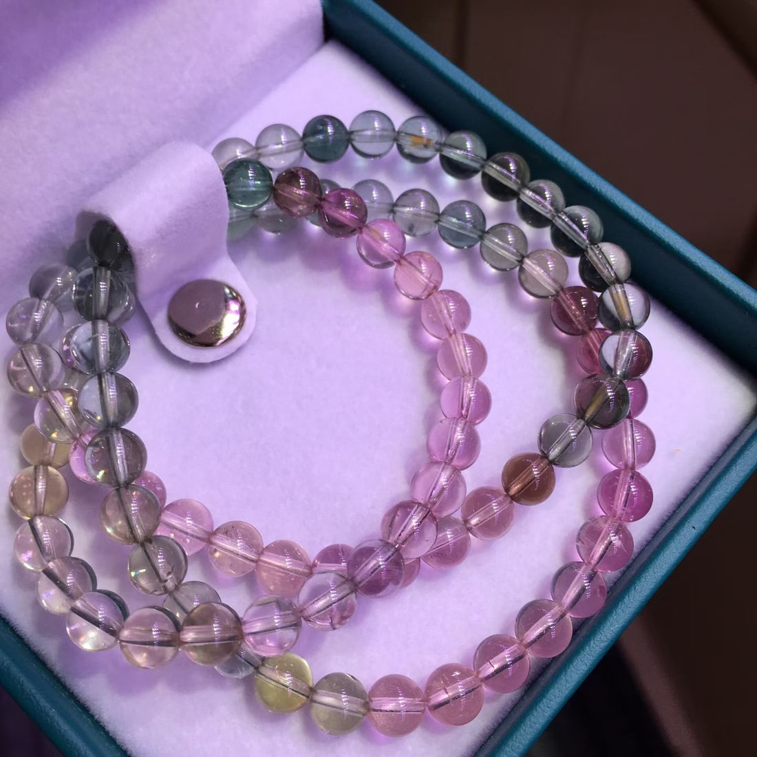 Natural Tourmaline Prayer Beads Bracelet - 7