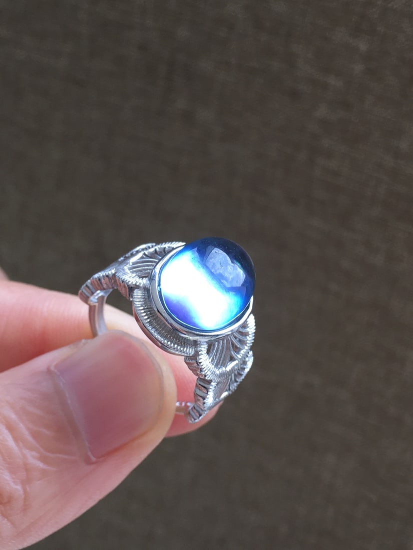 925 Silver Natural Aquamarine Ring - 6