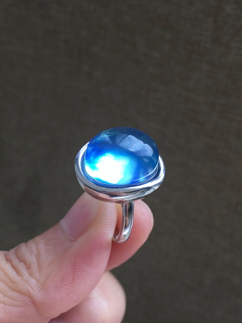 925 Silver Aquamarine Ring - 6