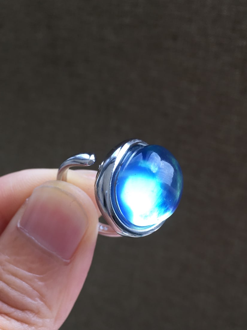925 Silver Aquamarine Ring - 7