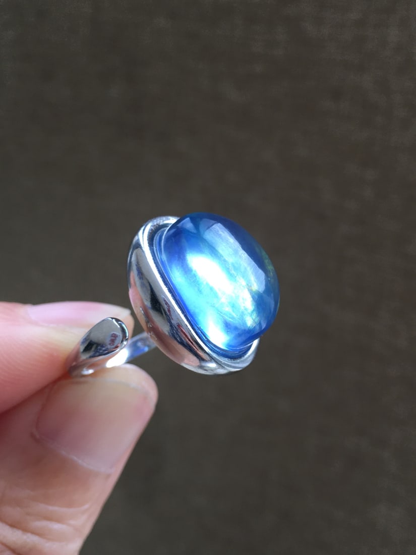 925 Silver Aquamarine Ring - 8