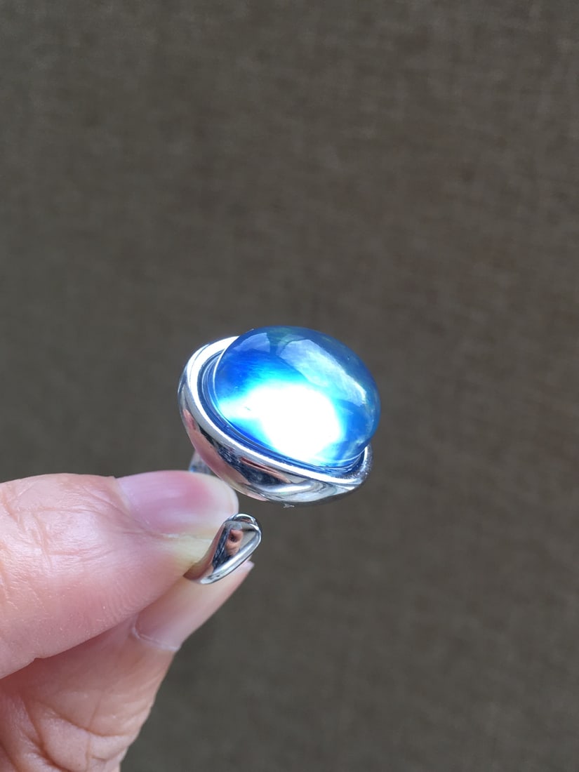 925 Silver Aquamarine Ring - 9