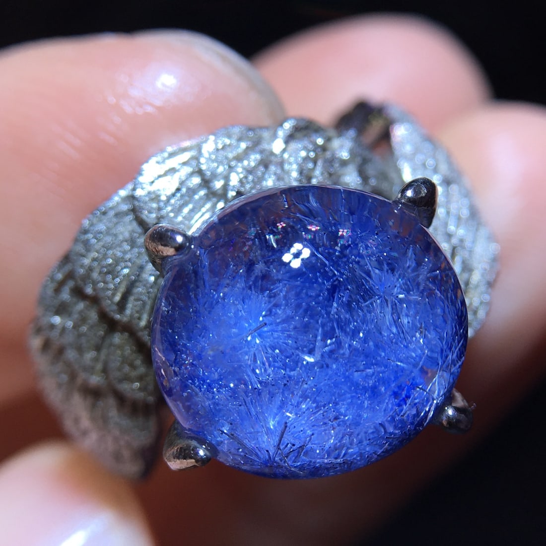 Natural Blue Fluorite Ring - 2
