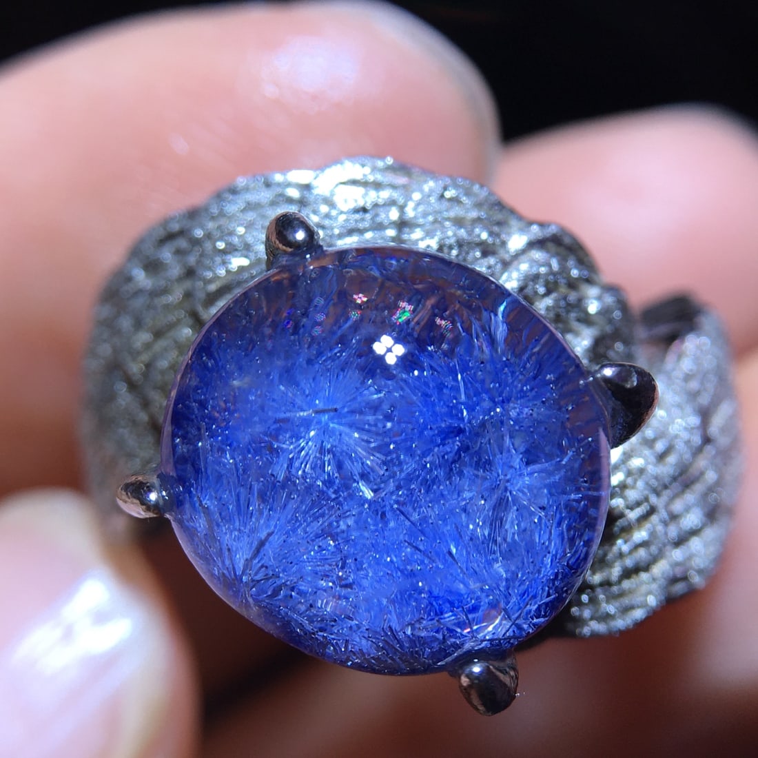 Natural Blue Fluorite Ring - 3