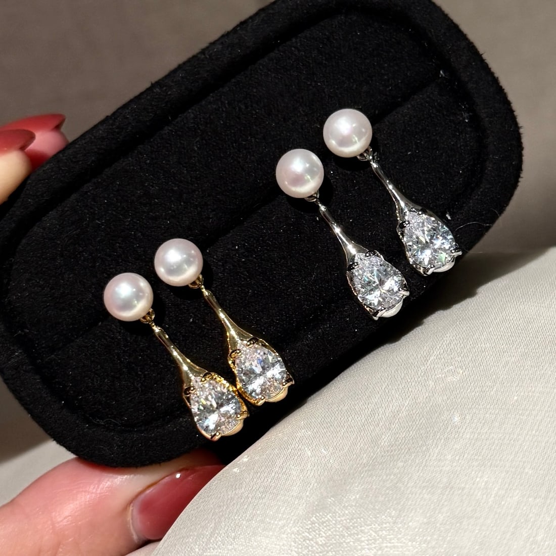 14K Natural High-Quality Freshwater Pearl Earrings - 2