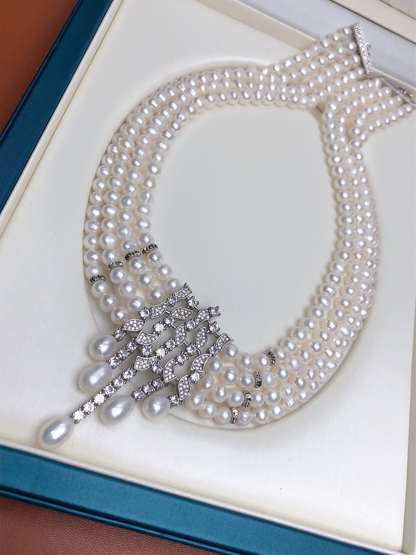 Natural White Pearl Necklace - 2
