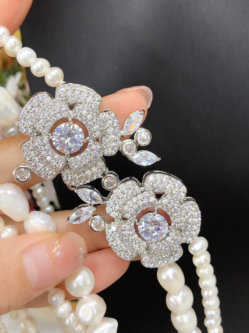 Natural Small Pearl Classic Double Layer Sweater Chain - 6