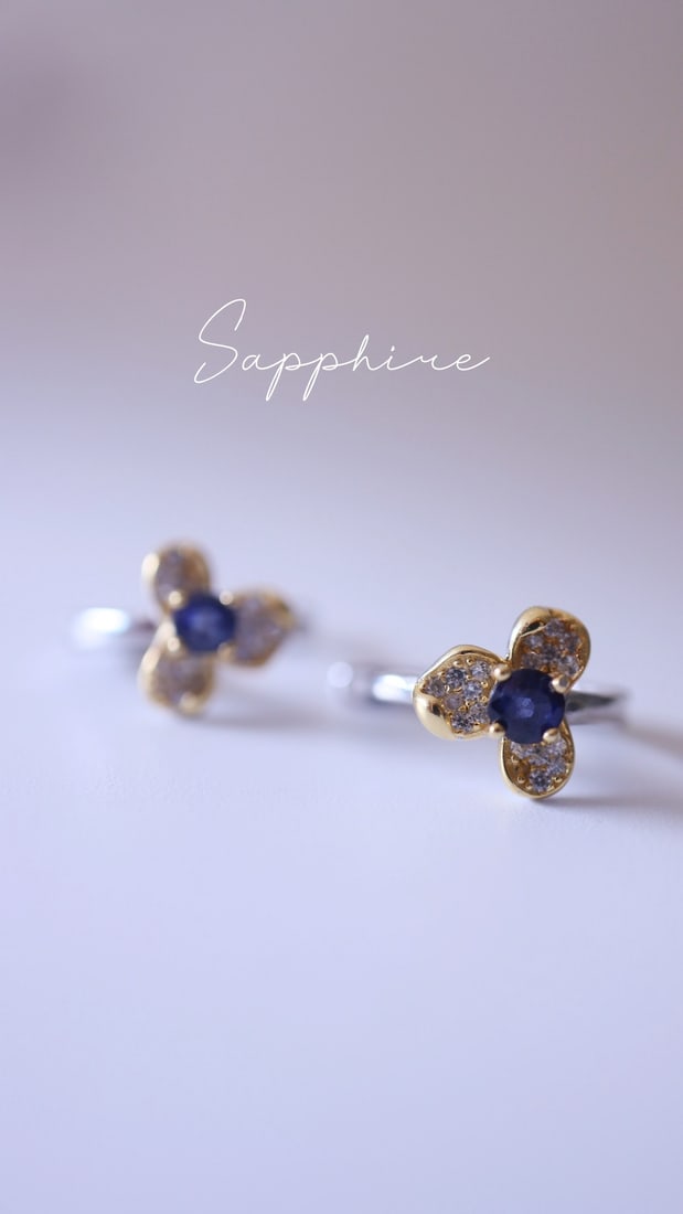 Natural Sapphire Earrings - 2