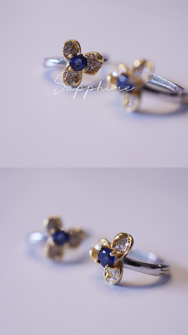 Natural Sapphire Earrings - 3
