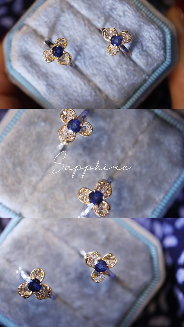 Natural Sapphire Earrings - 4