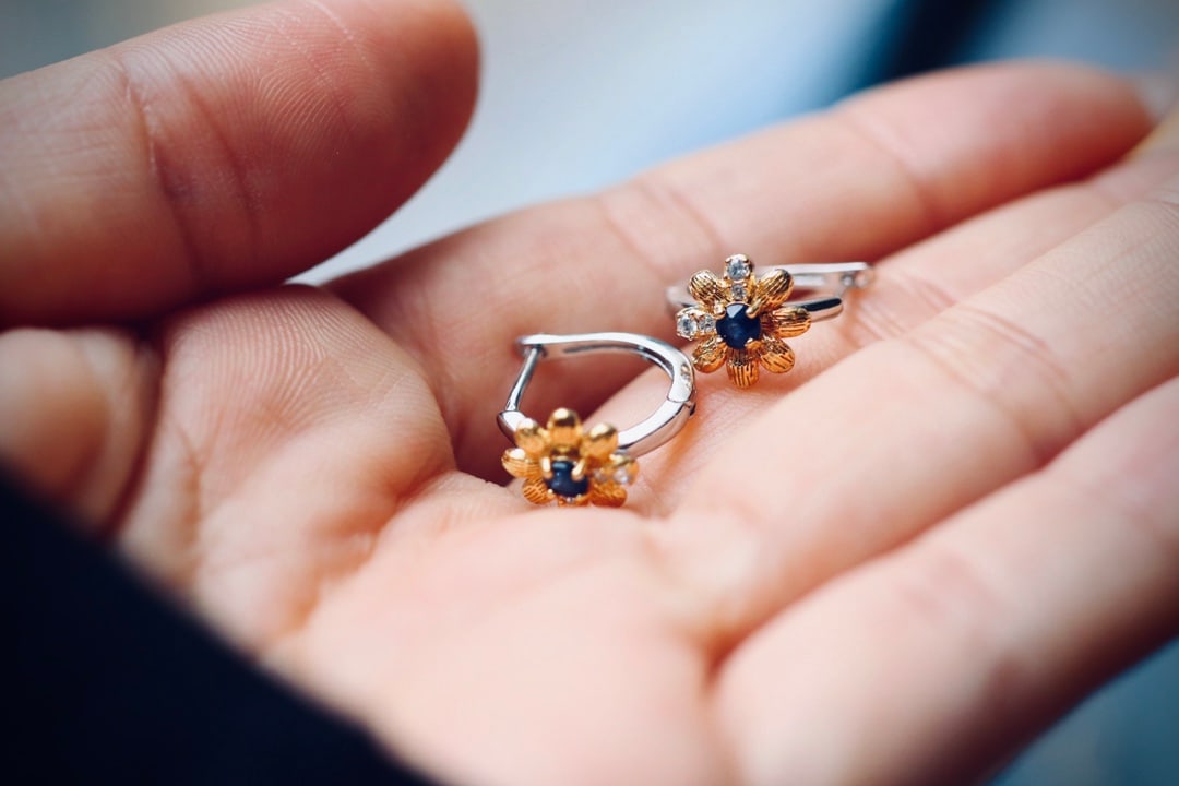 Sterling Silver Natural Sapphire Ear Clips - 2